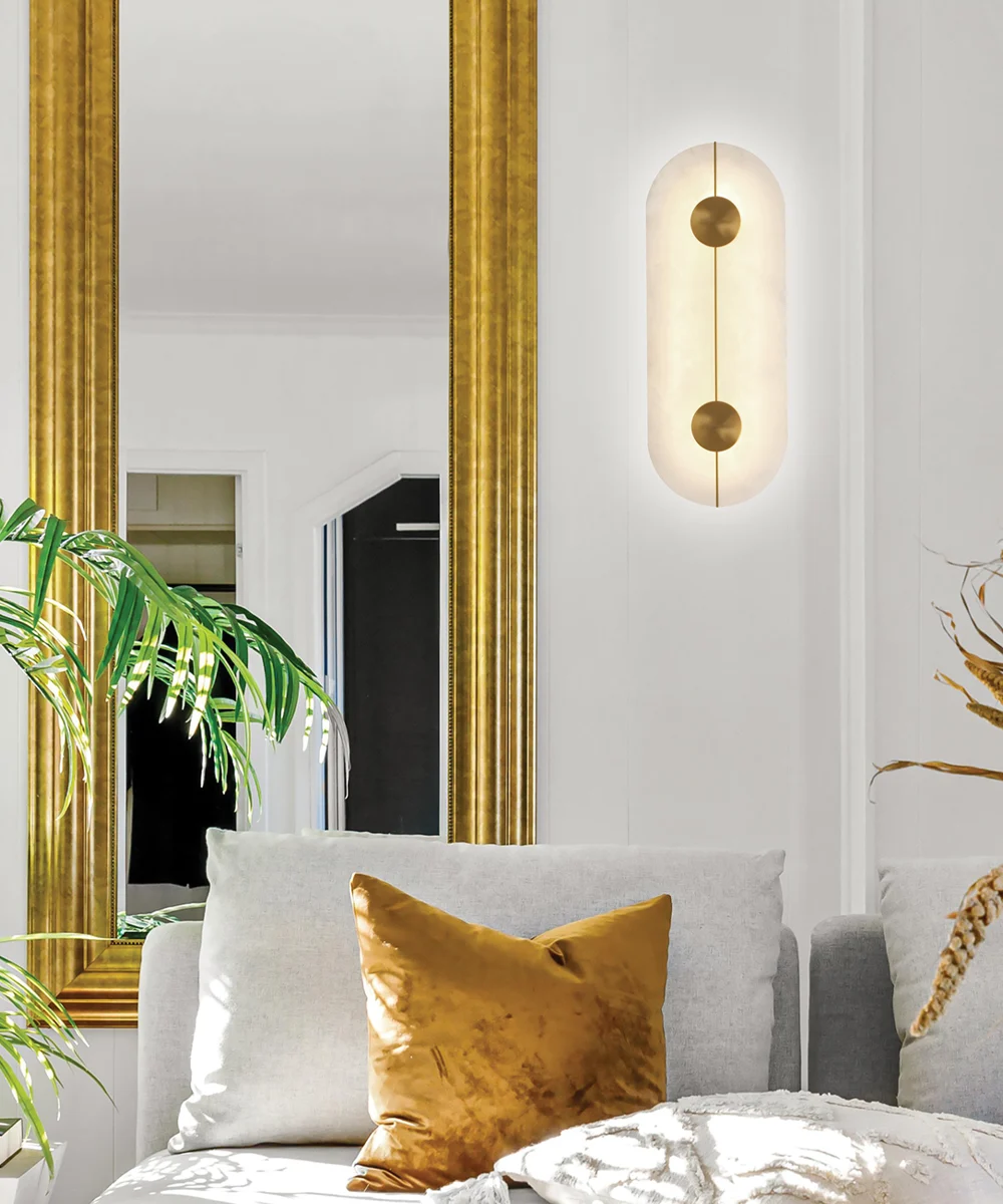 Product image 3 of Wandlamp marmer goud - Ovaal Lusso