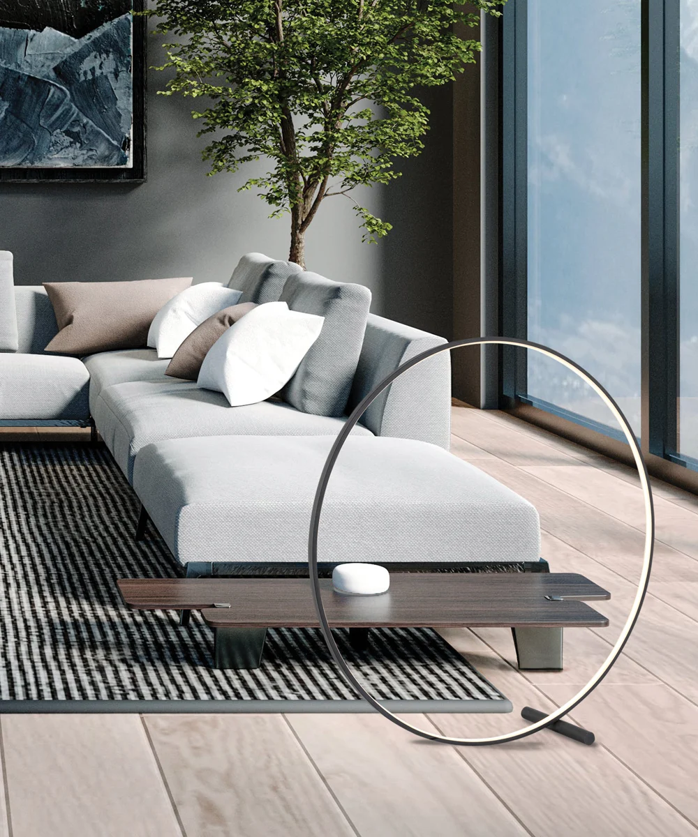 Product image 2 of Vloerlamp Zwart Cirkel - zand zwart - led 