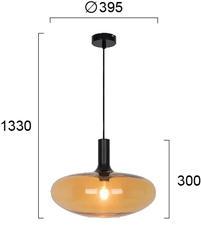 Product image 2 of Pendant Light Amber  D395 Convex