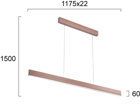 Product image 2 of Hnaglamp Luminaire  Brown  Lee - bruin geborsteld - led 