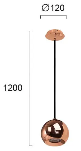 Product image 5 of Hanglamp Koperen Bal - zwart - gu10