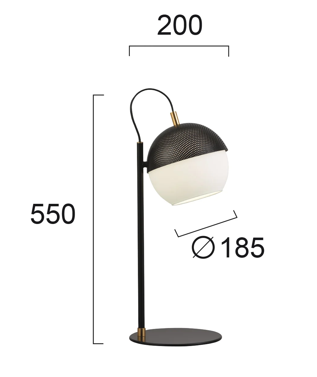 Product image 2 of Tafellamp Brody - zwart goud