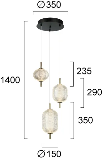 Product image 2 of 3/L Suspended Light Pellucid