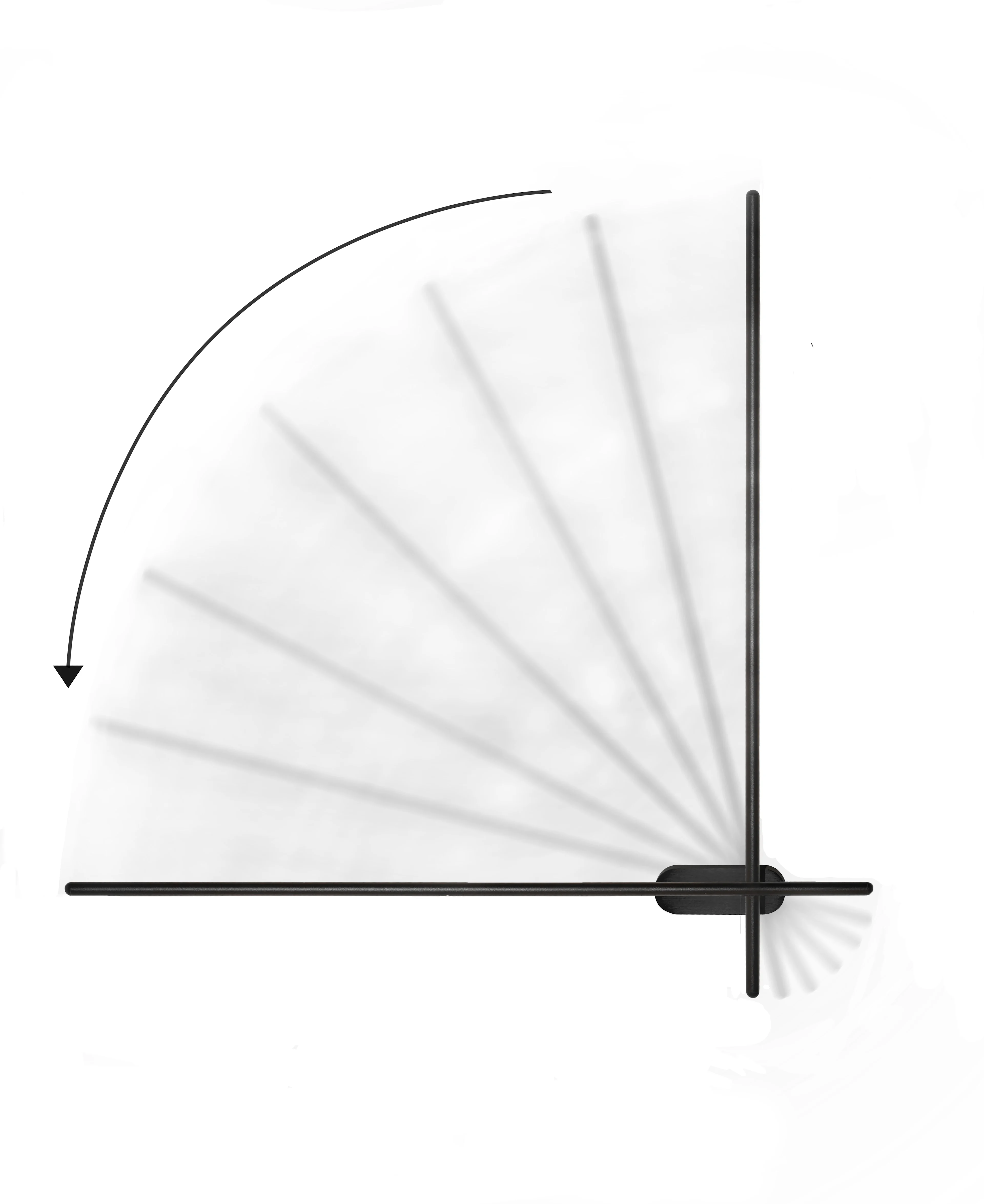 Wandlamp Felix - zwart - afstelbaar - zonder snoer