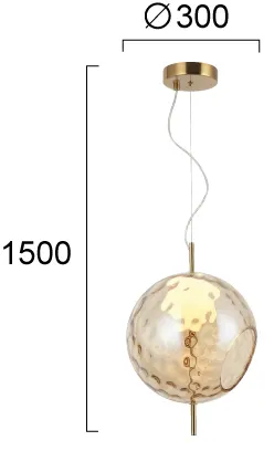 Product image 2 of Hanglamp Amber Diala - champagne - goud - led 